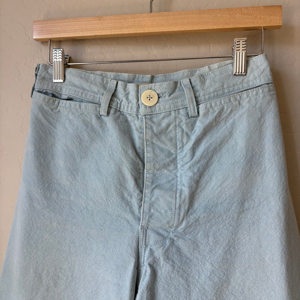 Jesse Kamm Sailor Pants Light Blue High Waisted Wide Leg Cotton Canvas Size XS - Picture 4 of 11